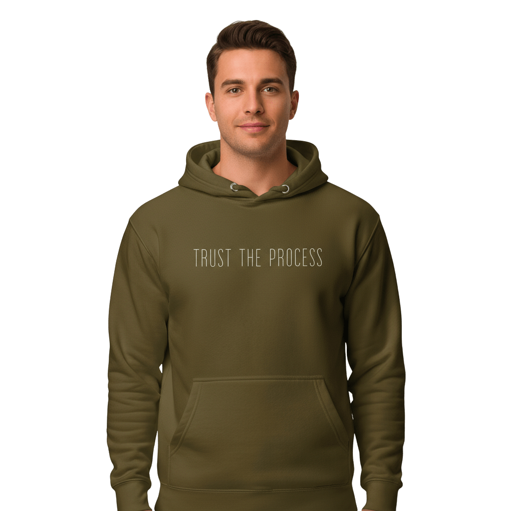 Hoodie Premium Unisexe – TRUST THE PROCESS (Blanc) - Wearistic