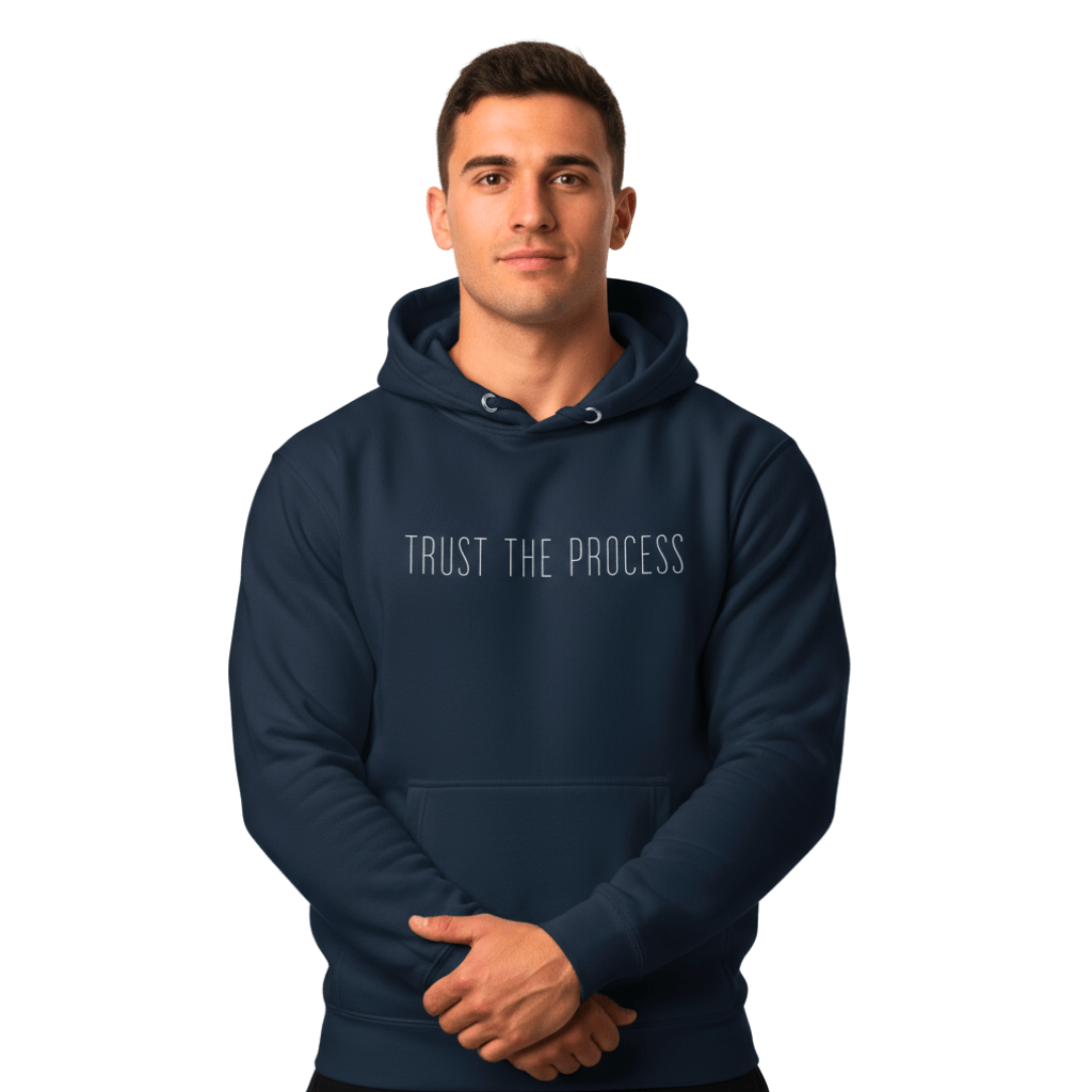Hoodie Premium Unisexe – TRUST THE PROCESS (Blanc) - Wearistic