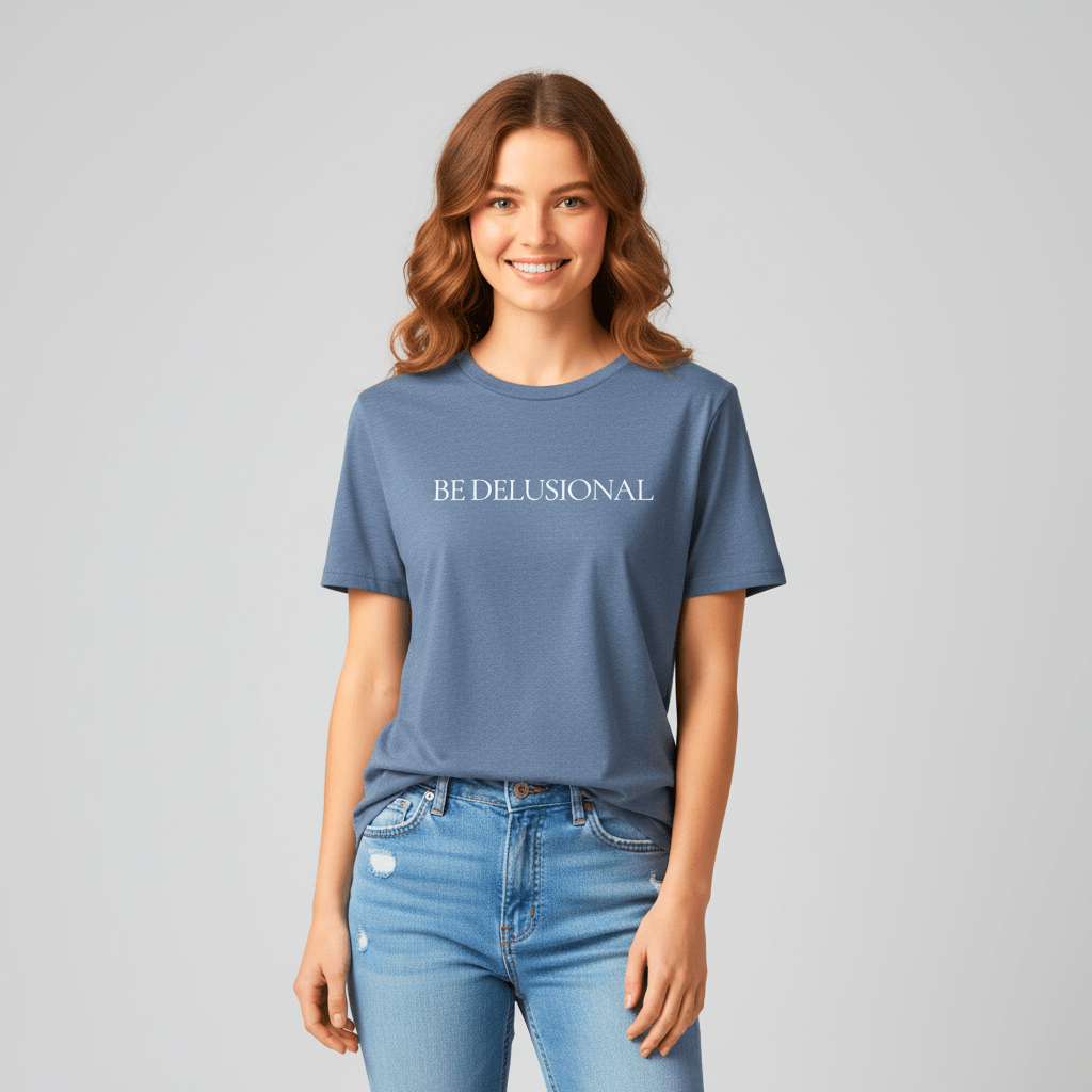 T-shirt unisexe en coton biologique – BE DELUSIONAL (Blanc) - Wearistic