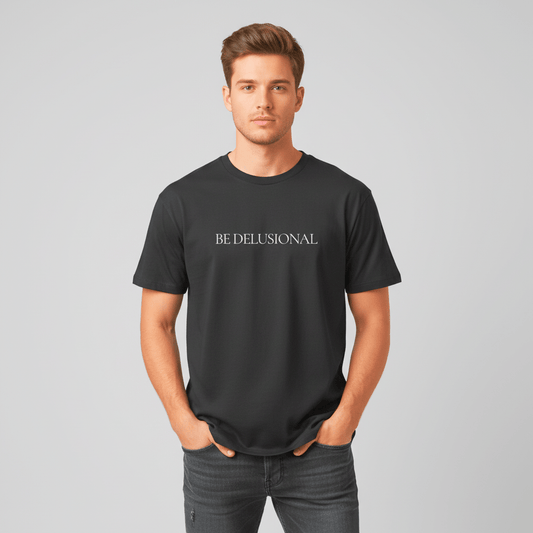 T-shirt unisexe en coton biologique – BE DELUSIONAL (Blanc) - Wearistic