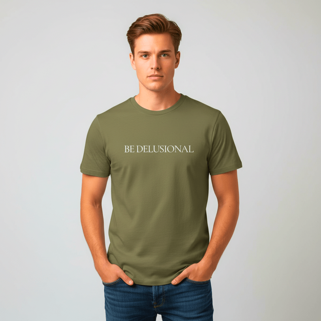 T-shirt unisexe en coton biologique – BE DELUSIONAL (Blanc) - Wearistic