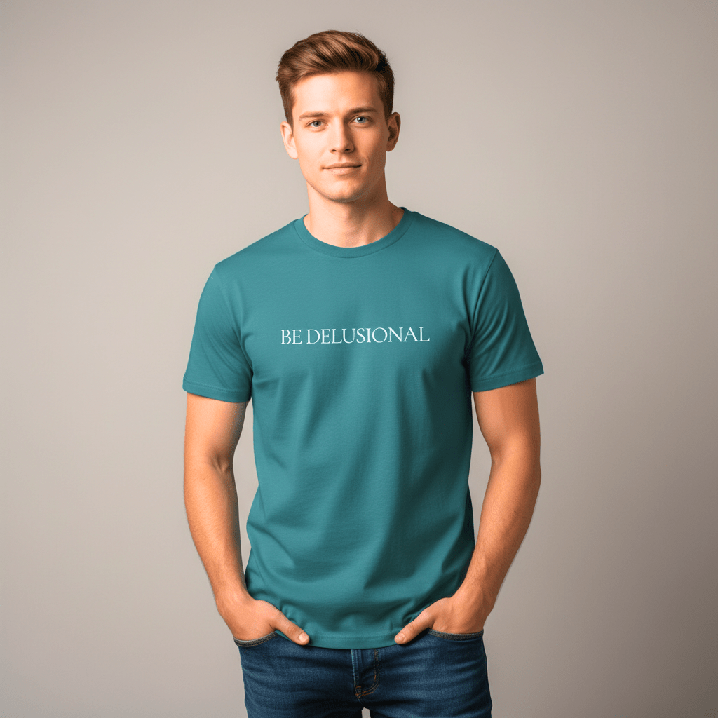 T-shirt unisexe en coton biologique – BE DELUSIONAL (Blanc) - Wearistic
