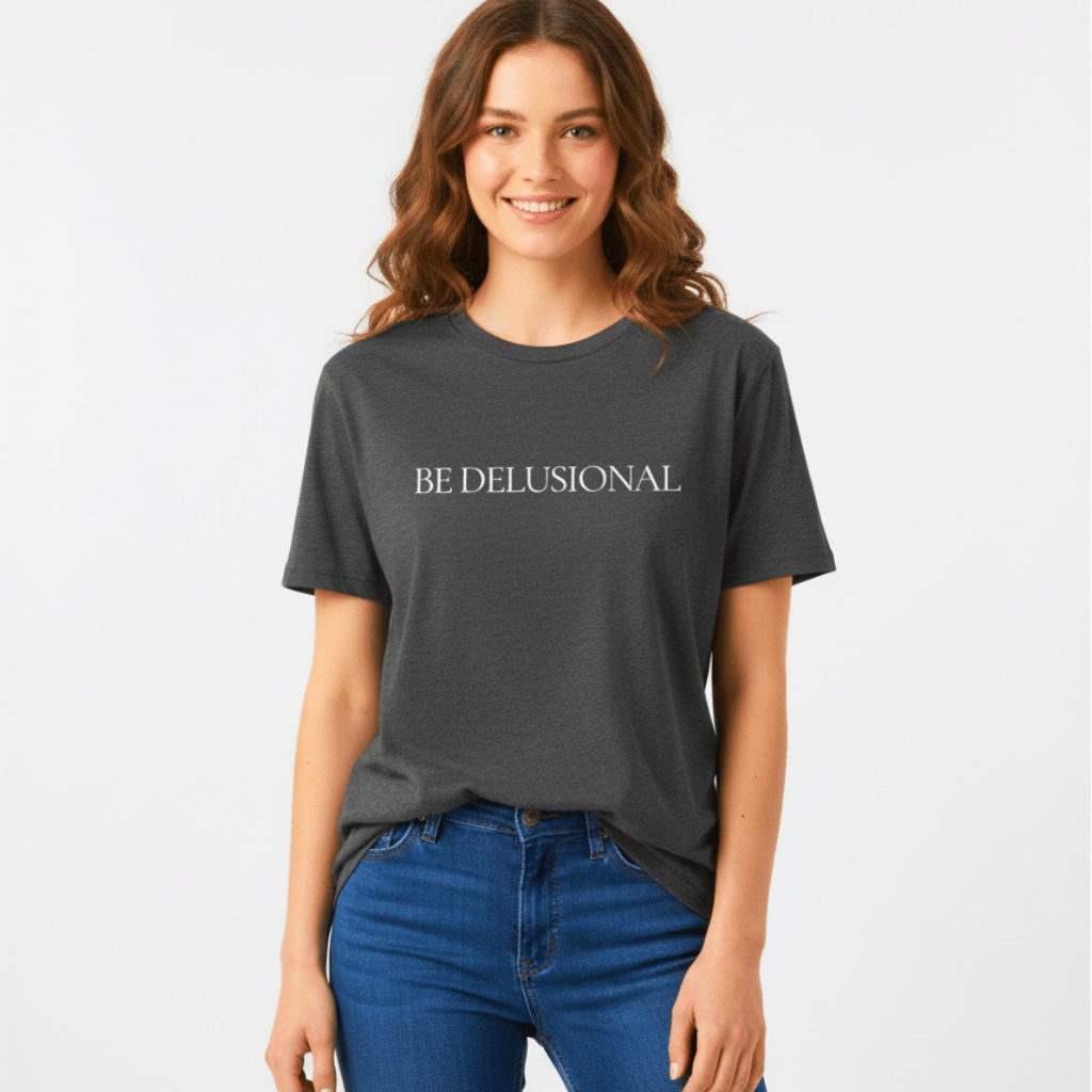 T-shirt unisexe en coton biologique – BE DELUSIONAL (Blanc) - Wearistic