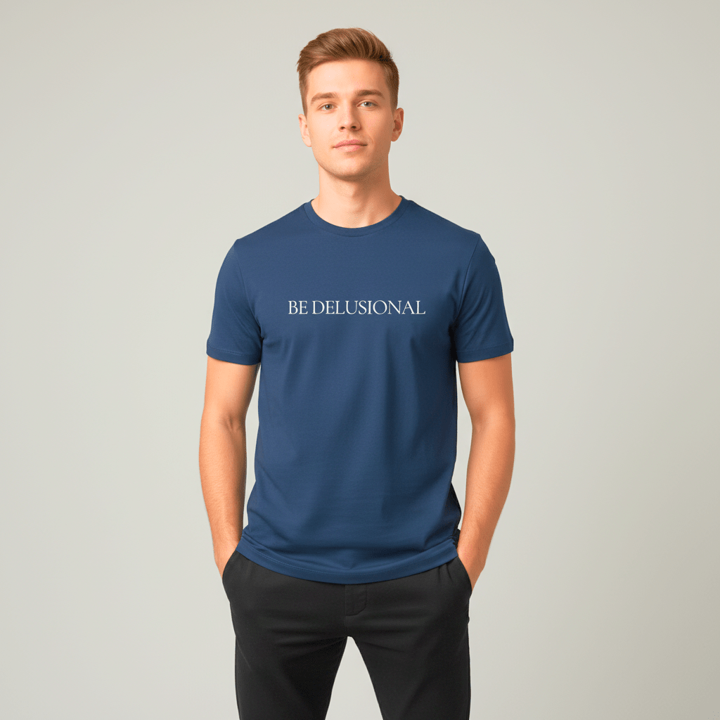 T-shirt unisexe en coton biologique – BE DELUSIONAL (Blanc) - Wearistic