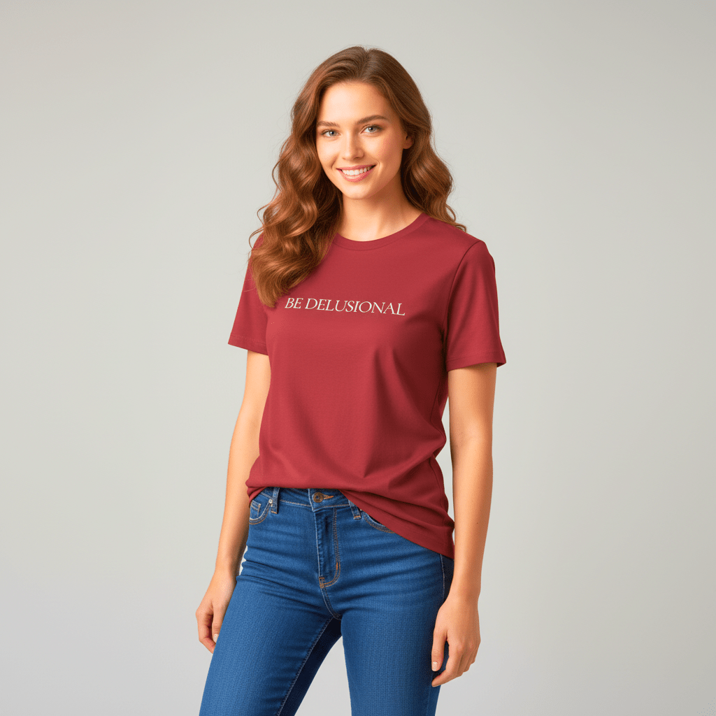 T-shirt unisexe en coton biologique – BE DELUSIONAL (Blanc) - Wearistic