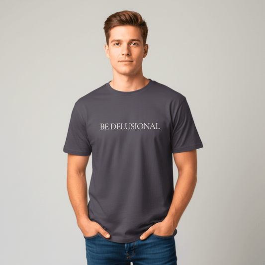 T-shirt unisexe en coton biologique – BE DELUSIONAL (Blanc) - Wearistic