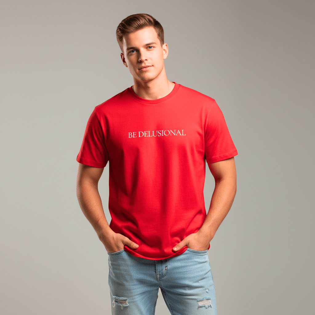 T-shirt unisexe en coton biologique – BE DELUSIONAL (Blanc) - Wearistic