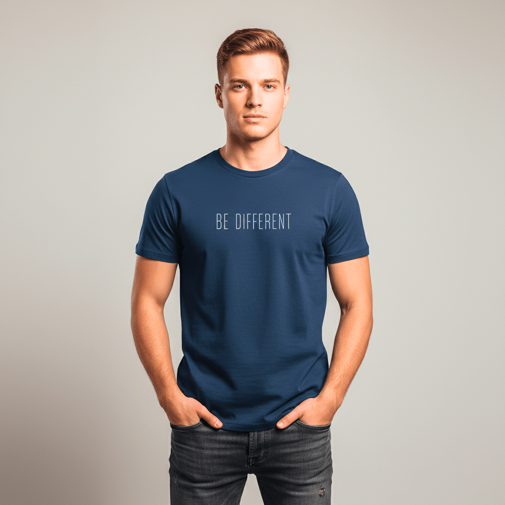 T-shirt unisexe en coton biologique – BE DIFFERENT (Blanc) - Wearistic