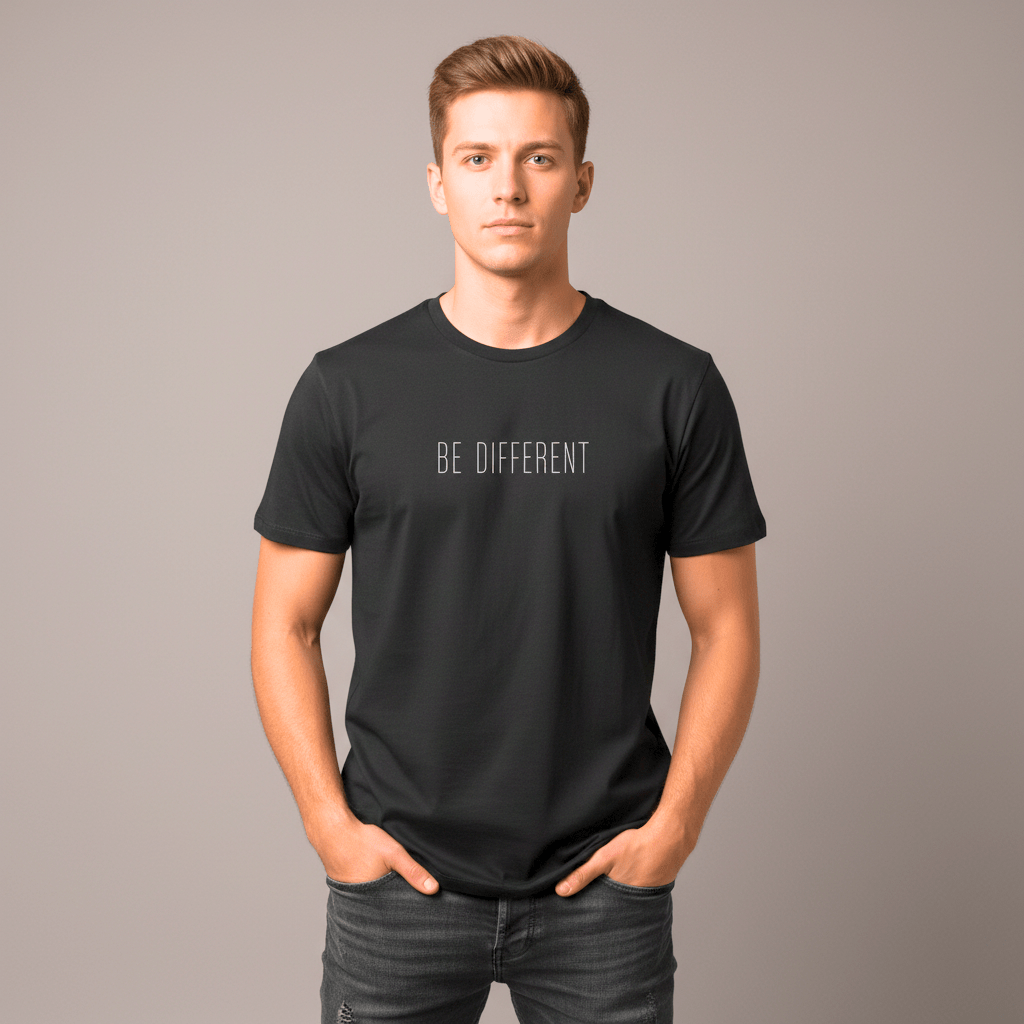 T-shirt unisexe en coton biologique – BE DIFFERENT (Blanc) - Wearistic