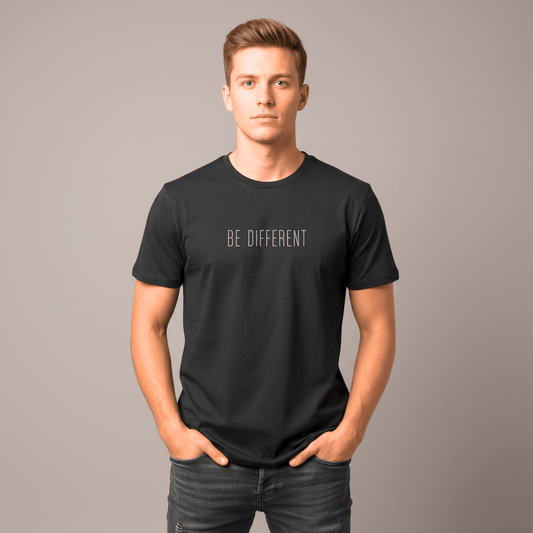 T-shirt unisexe en coton biologique – BE DIFFERENT (Blanc) - Wearistic