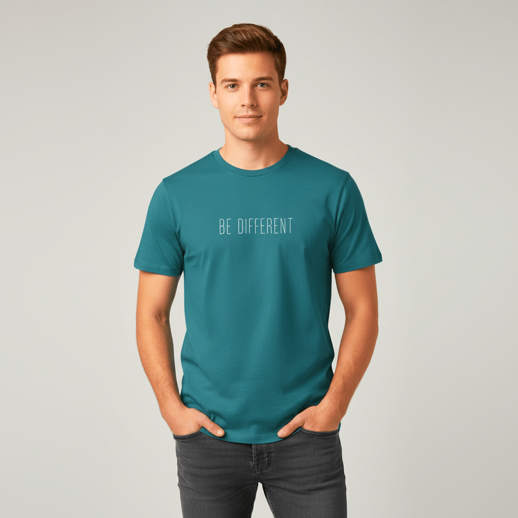 T-shirt unisexe en coton biologique – BE DIFFERENT (Blanc) - Wearistic