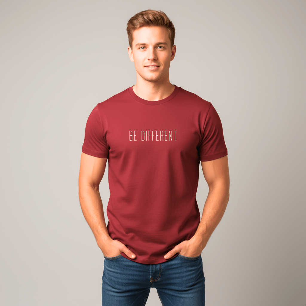 T-shirt unisexe en coton biologique – BE DIFFERENT (Blanc) - Wearistic
