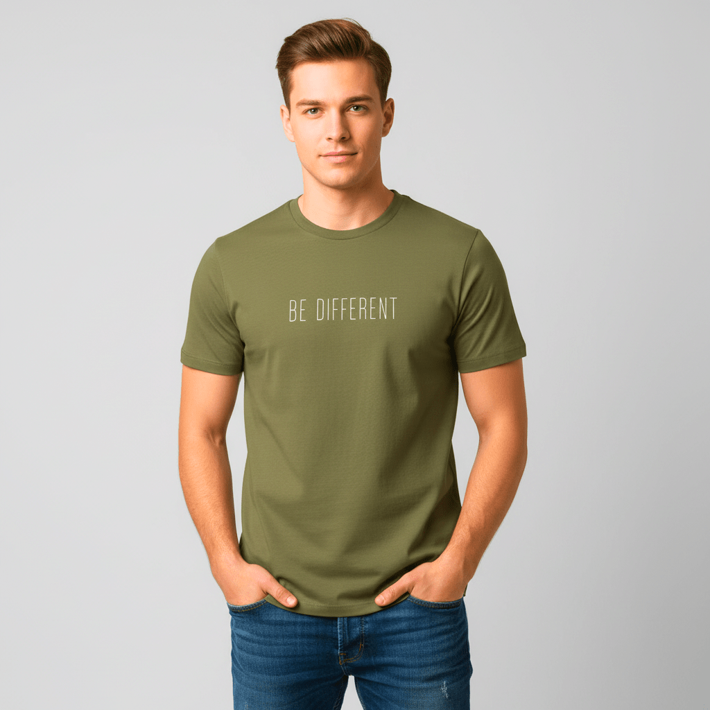 T-shirt unisexe en coton biologique – BE DIFFERENT (Blanc) - Wearistic