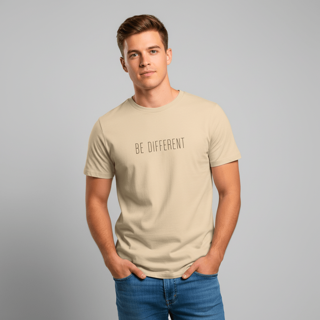 T-shirt unisexe en coton biologique – BE DIFFERENT (Noir) - Wearistic