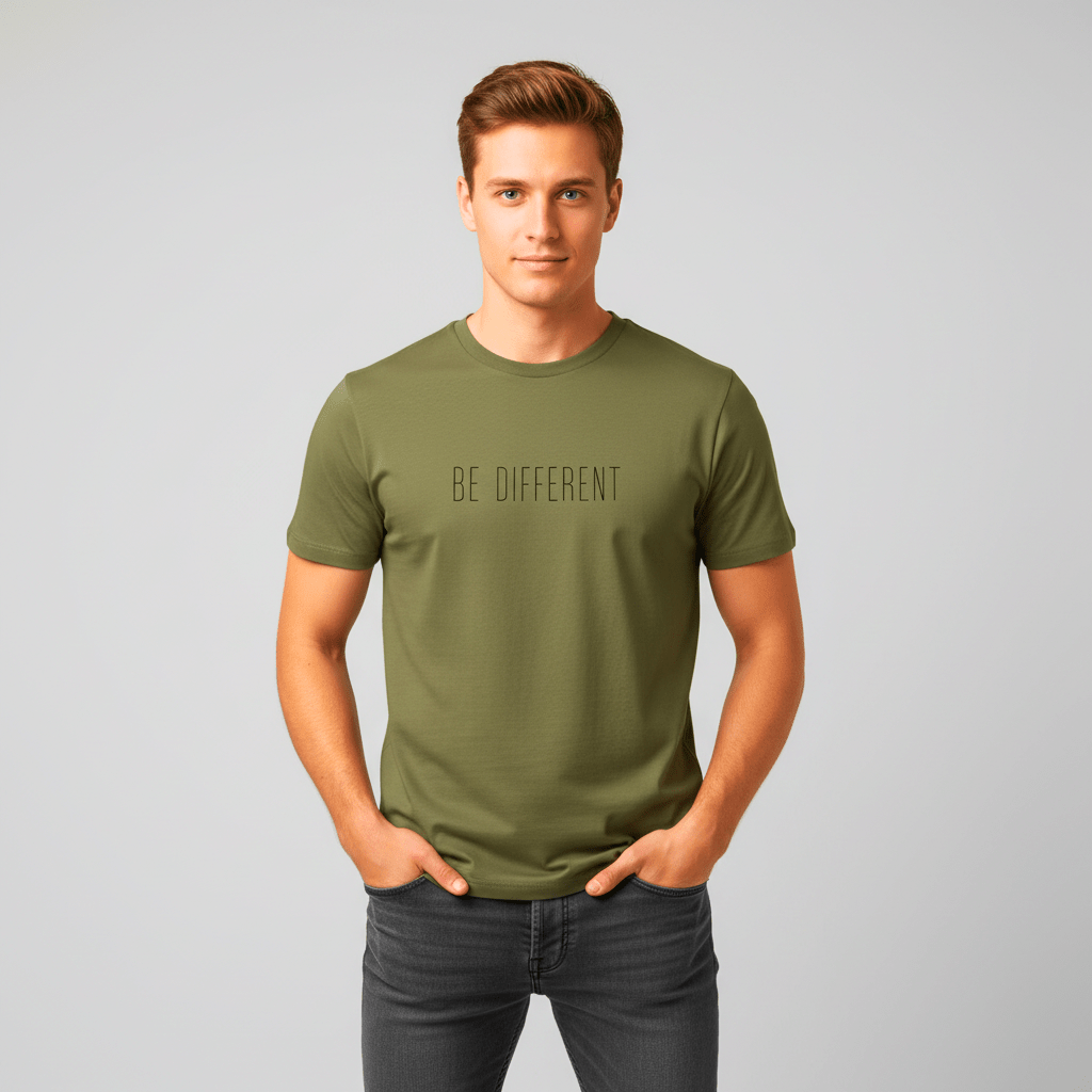 T-shirt unisexe en coton biologique – BE DIFFERENT (Noir) - Wearistic