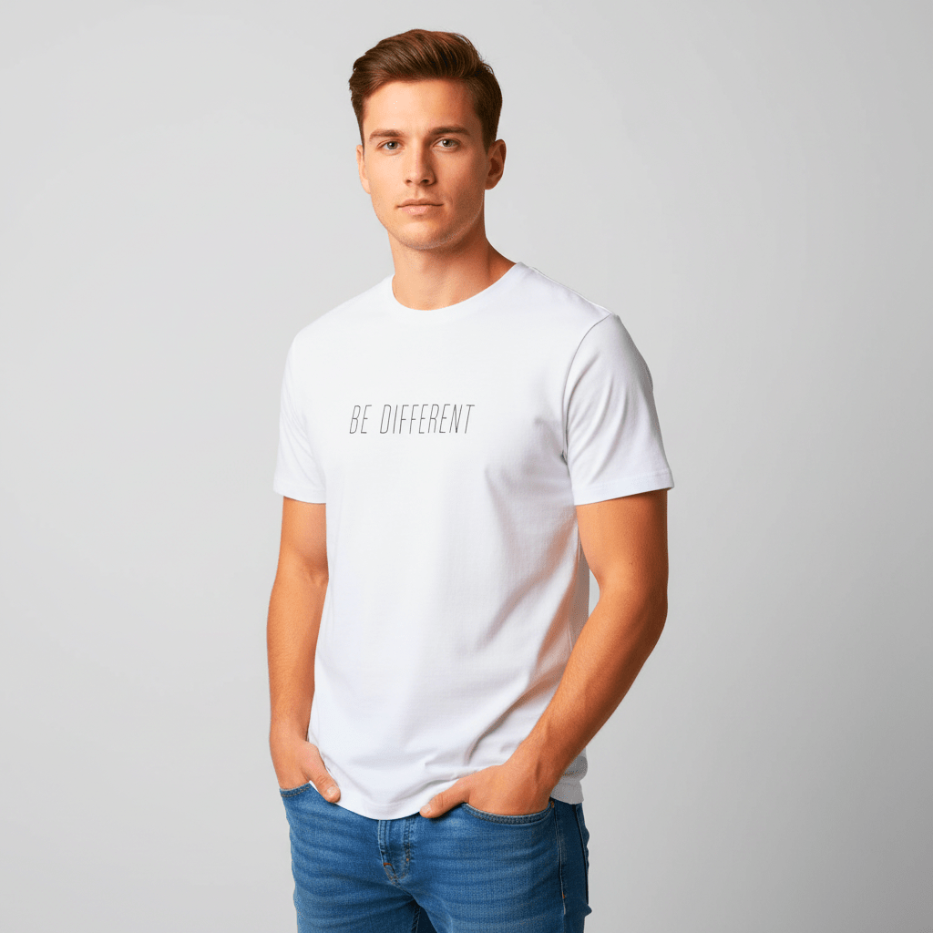 T-shirt unisexe en coton biologique – BE DIFFERENT (Noir) - Wearistic