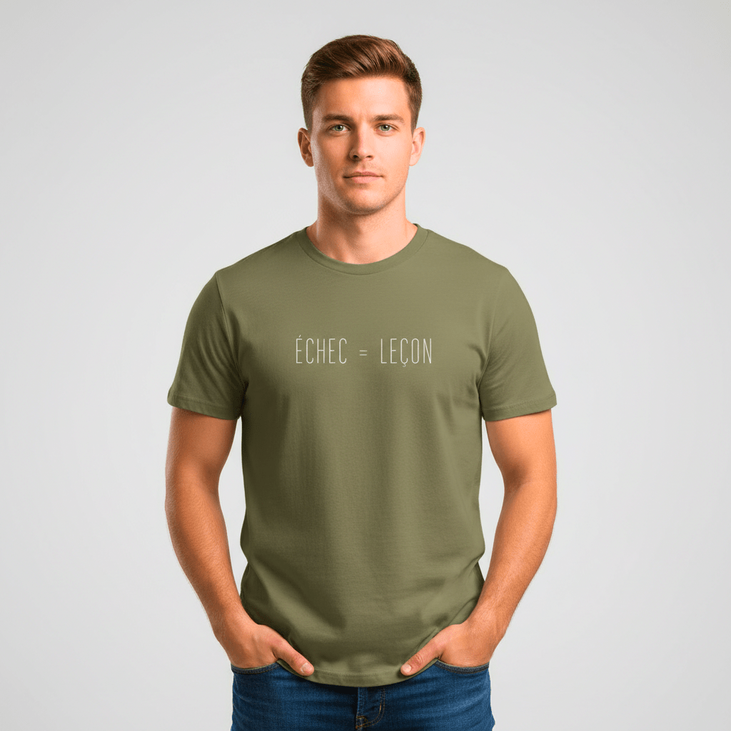T-shirt unisexe en coton biologique – ÉCHEC = LEÇON (Blanc) - Wearistic