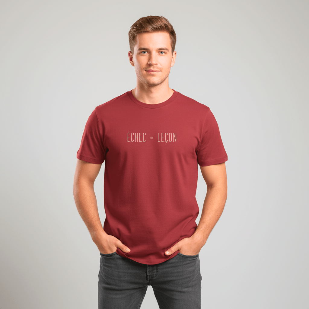 T-shirt unisexe en coton biologique – ÉCHEC = LEÇON (Blanc) - Wearistic