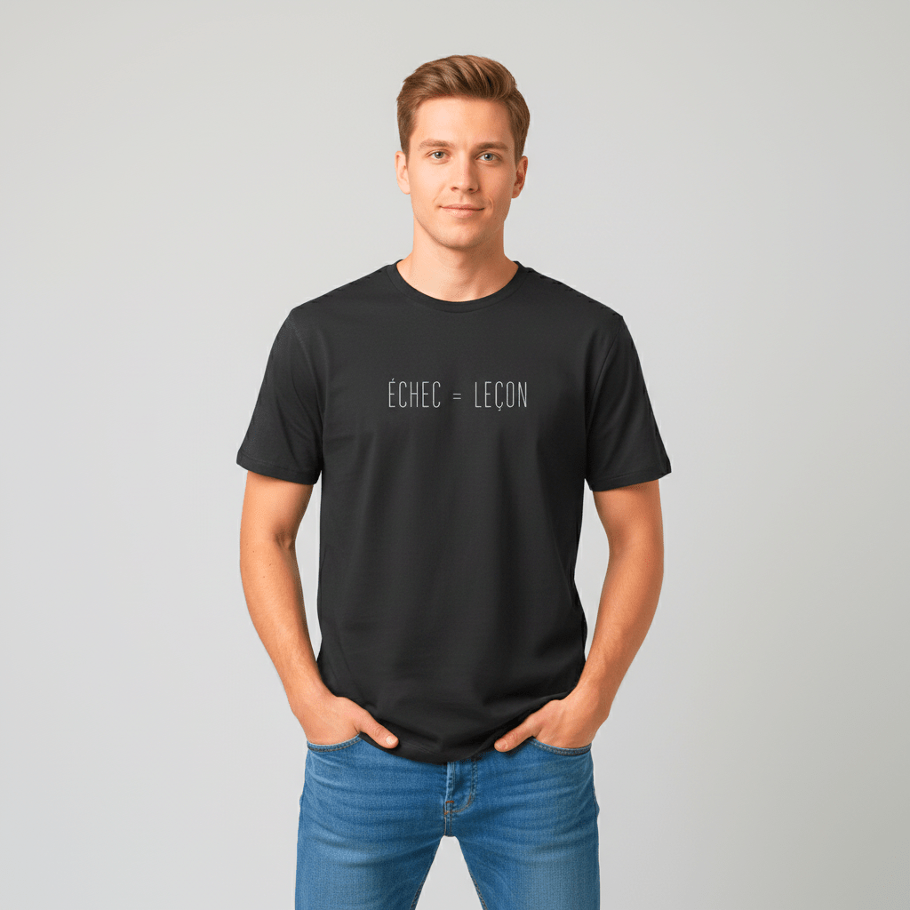 T-shirt unisexe en coton biologique – ÉCHEC = LEÇON (Blanc) - Wearistic
