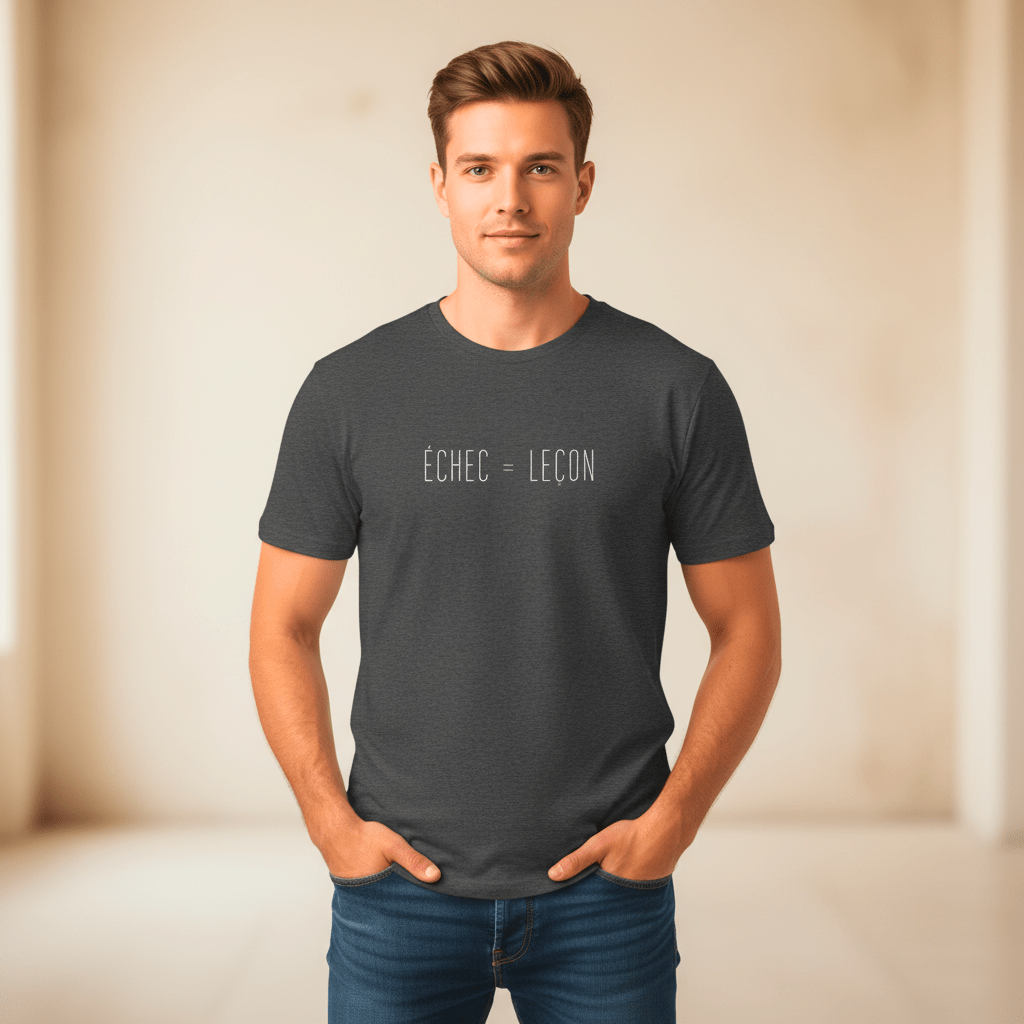 T-shirt unisexe en coton biologique – ÉCHEC = LEÇON (Blanc) - Wearistic