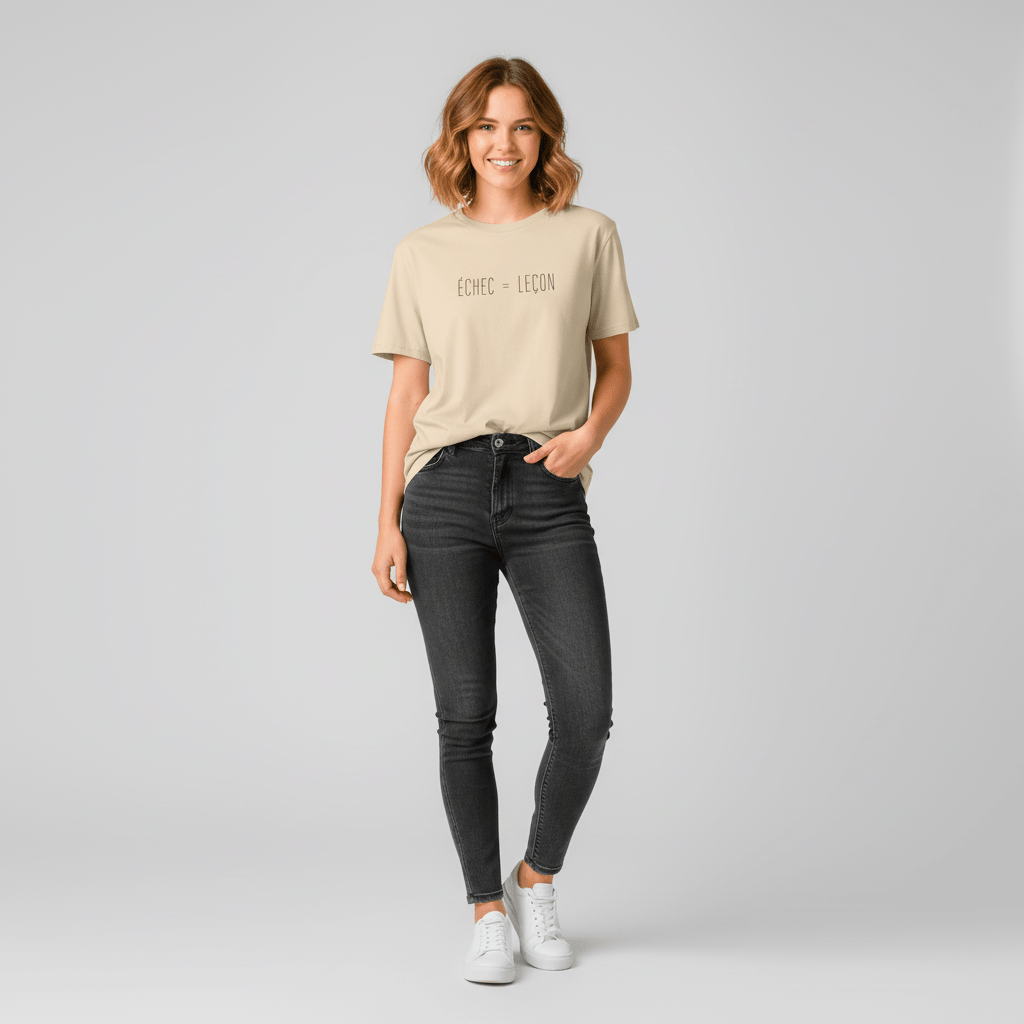 T-shirt unisexe en coton biologique – ÉCHEC = LEÇON (Noir) - Wearistic