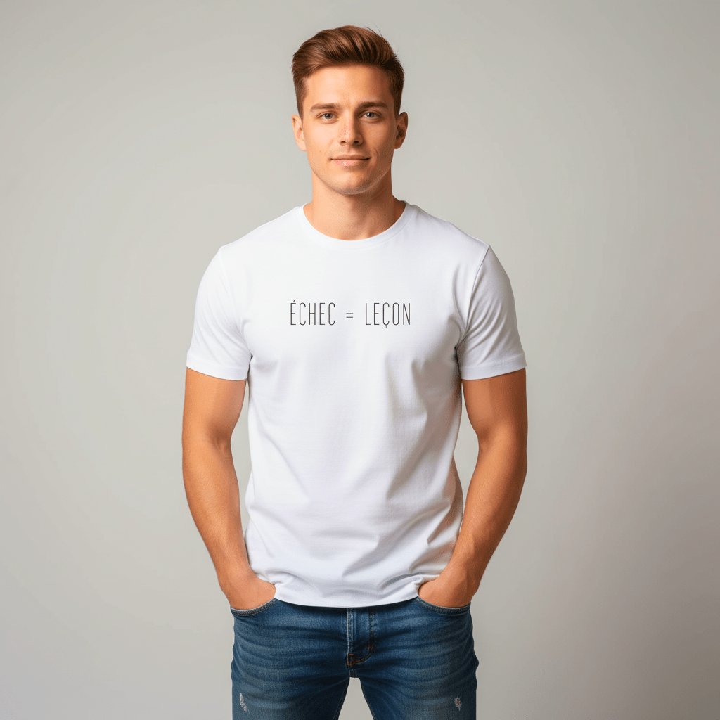 T-shirt unisexe en coton biologique – ÉCHEC = LEÇON (Noir) - Wearistic