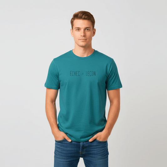 T-shirt unisexe en coton biologique – ÉCHEC = LEÇON (Noir) - Wearistic