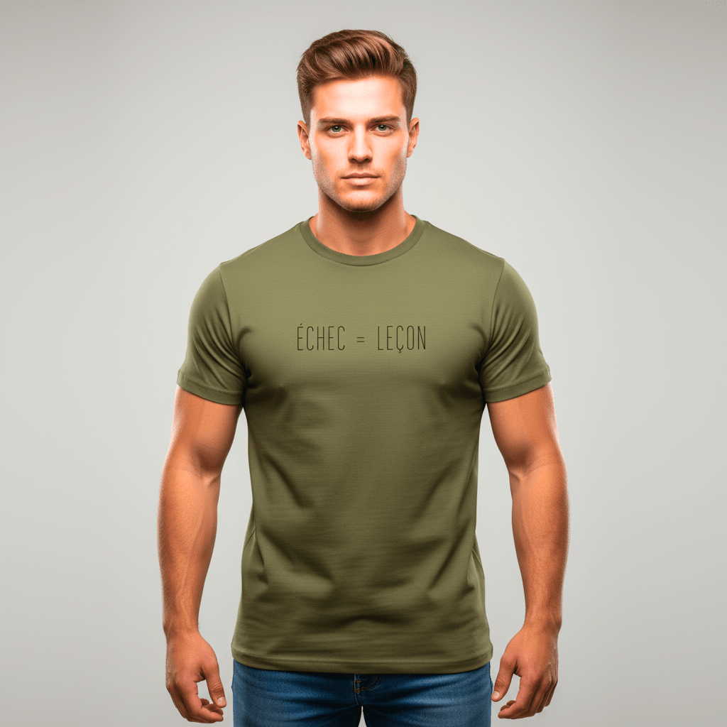 T-shirt unisexe en coton biologique – ÉCHEC = LEÇON (Noir) - Wearistic