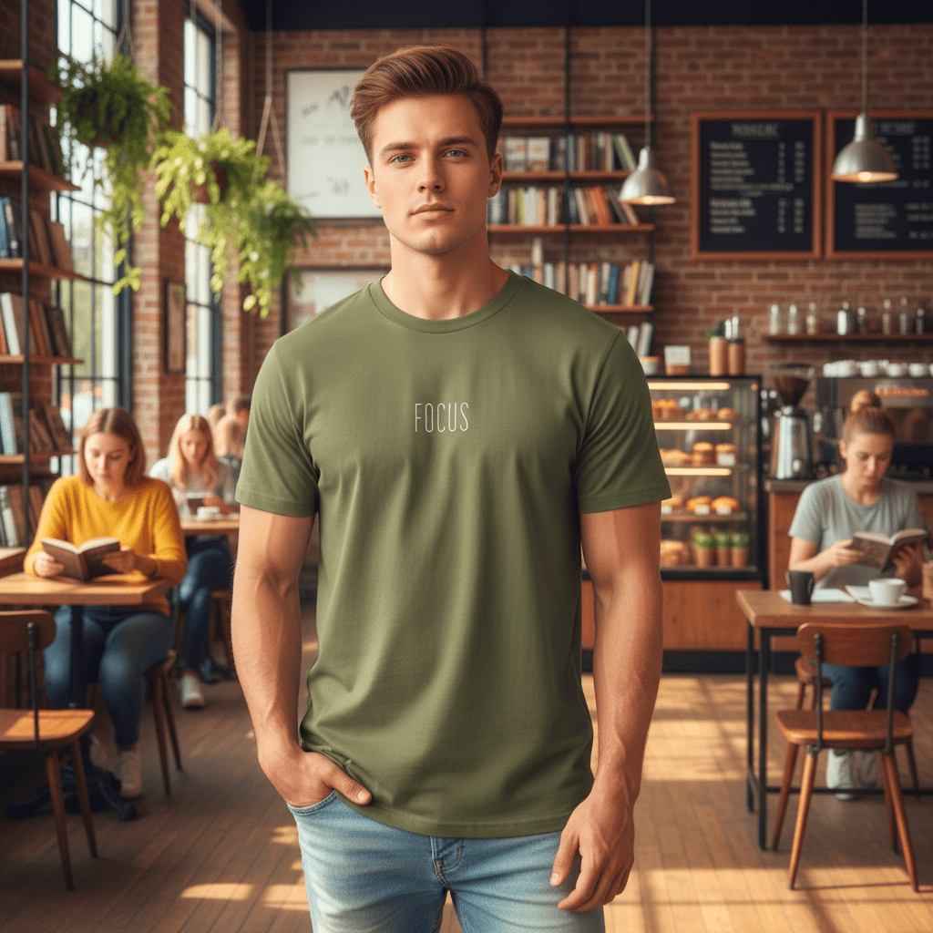 T-shirt unisexe en coton biologique – FOCUS (Blanc) - Wearistic