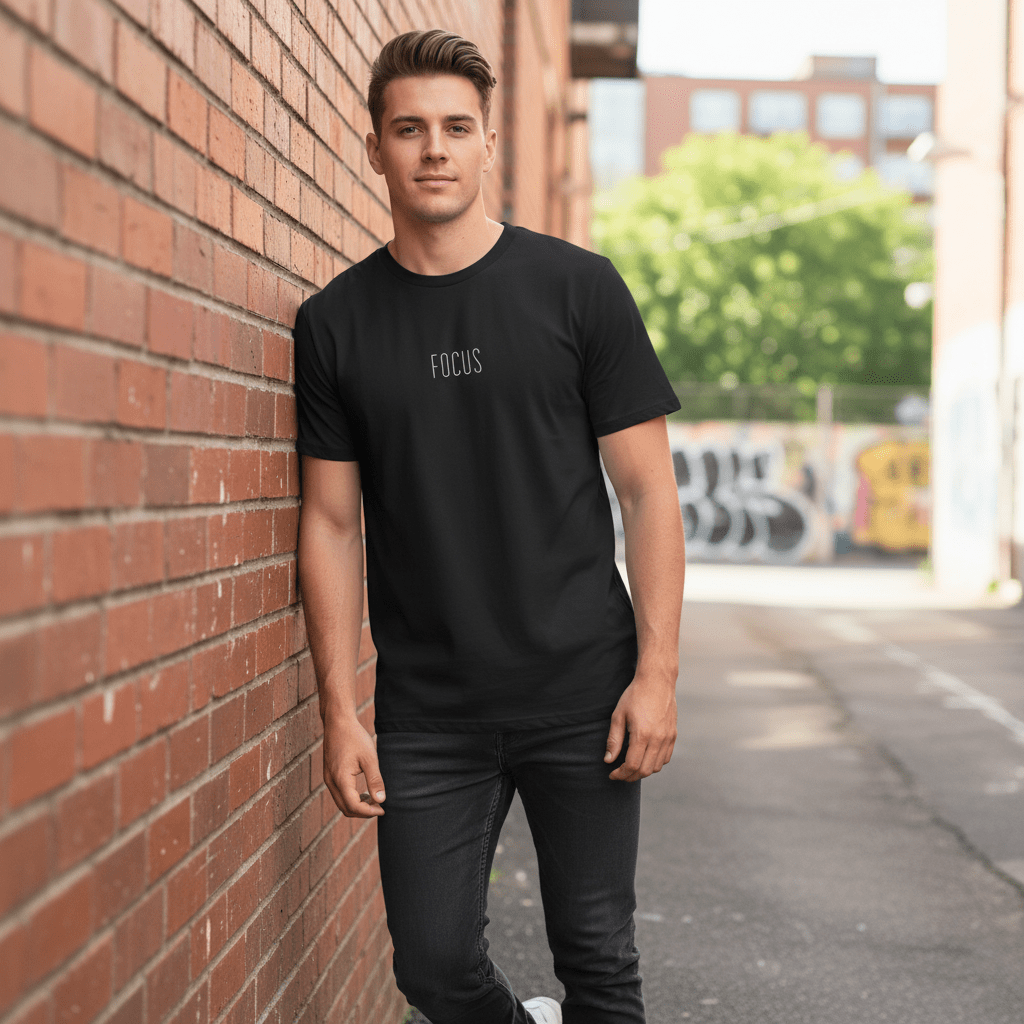 T-shirt unisexe en coton biologique – FOCUS (Blanc) - Wearistic