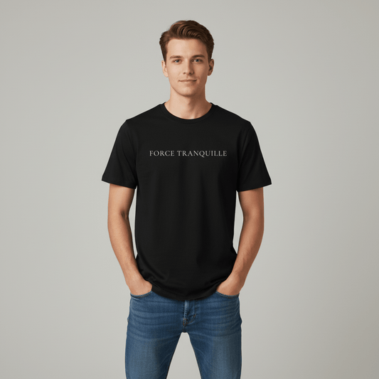 T-shirt unisexe en coton biologique – FORCE TRANQUILLE (Blanc) - Wearistic