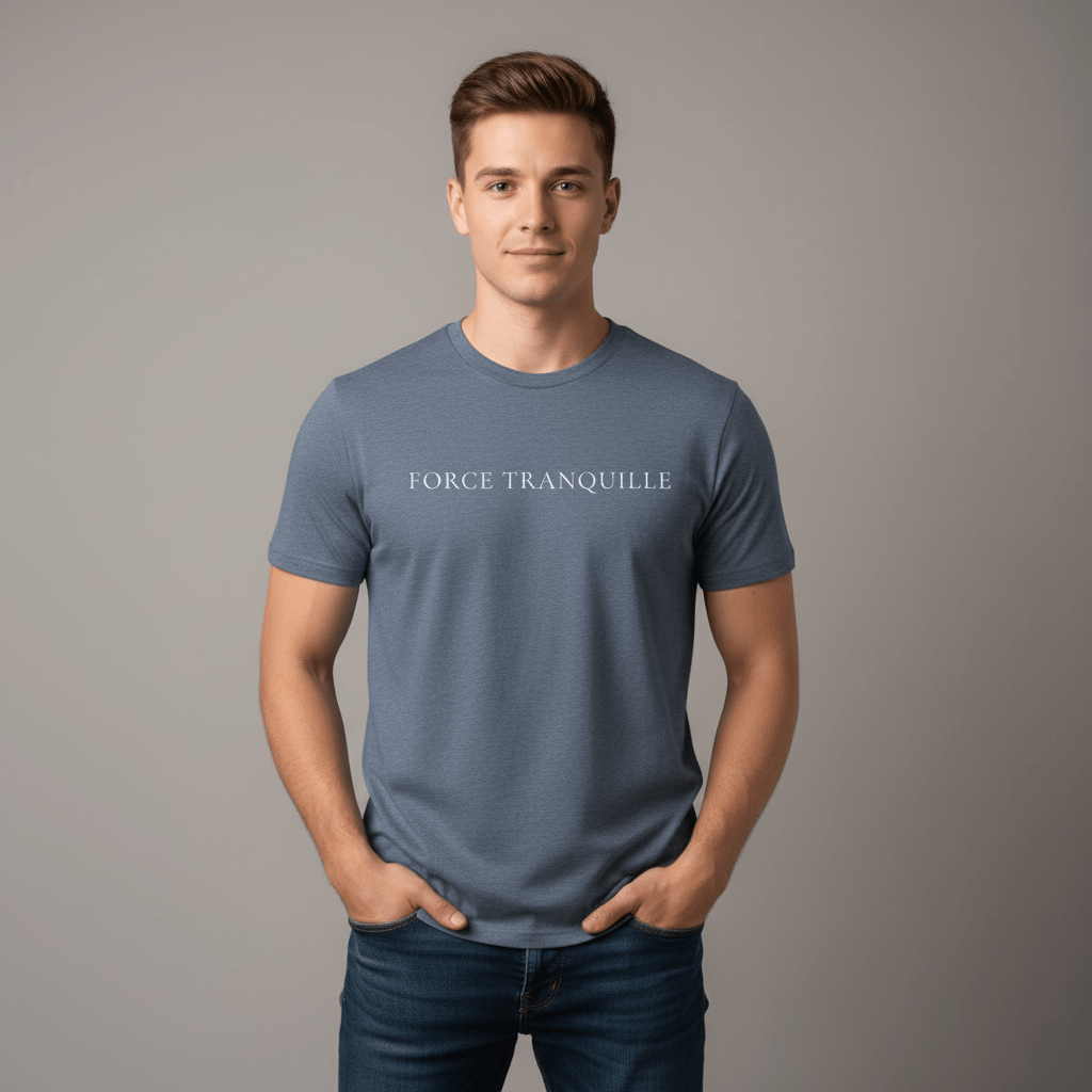 T-shirt unisexe en coton biologique – FORCE TRANQUILLE (Blanc) - Wearistic