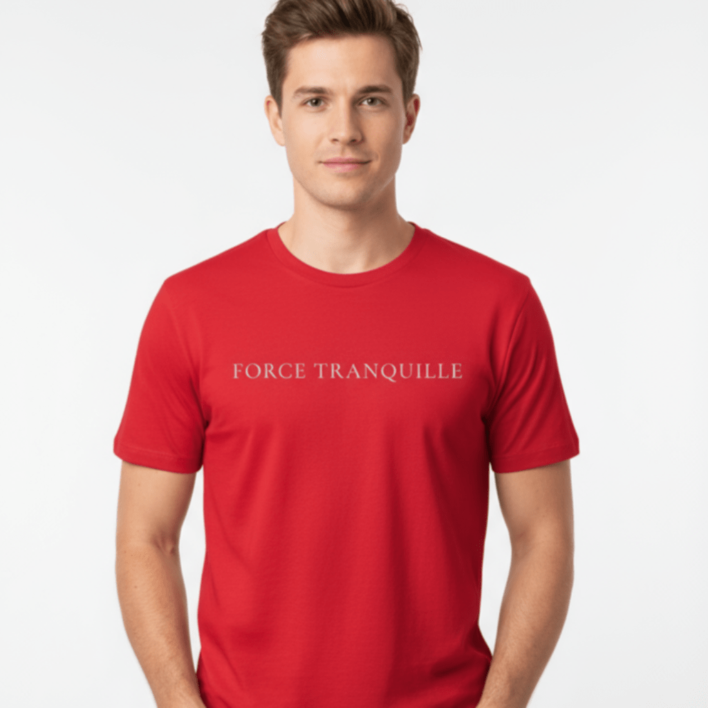 T-shirt unisexe en coton biologique – FORCE TRANQUILLE (Blanc) - Wearistic