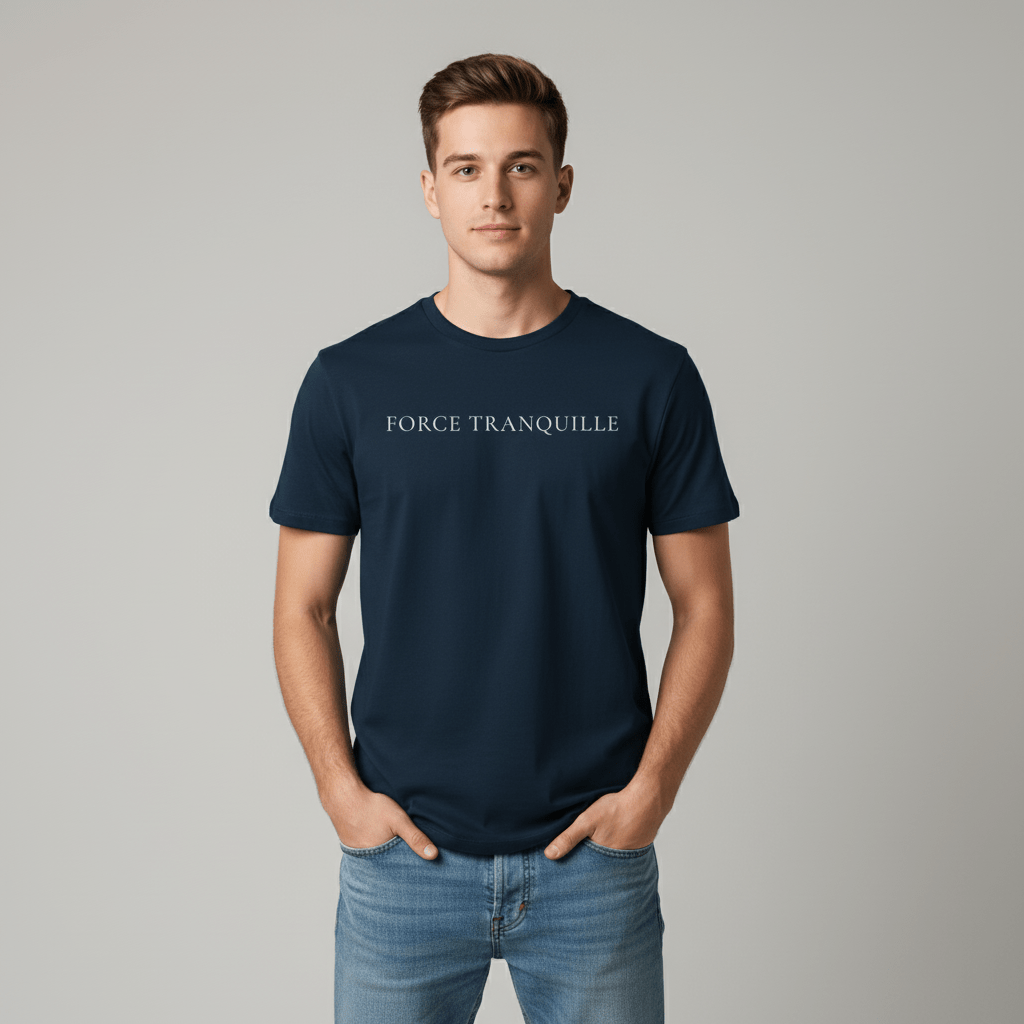 T-shirt unisexe en coton biologique – FORCE TRANQUILLE (Blanc) - Wearistic