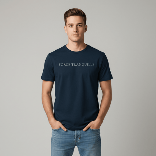 T-shirt unisexe en coton biologique – FORCE TRANQUILLE (Blanc) - Wearistic