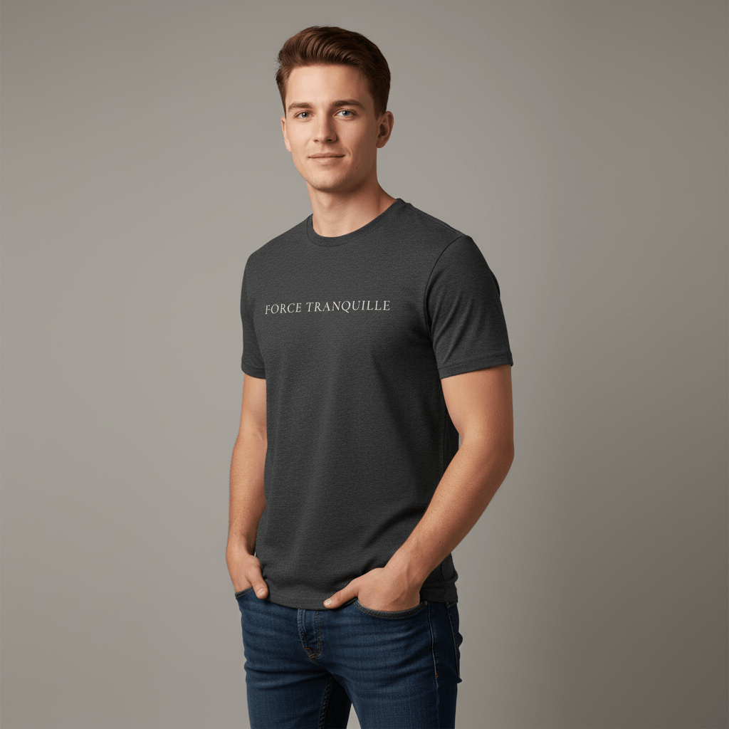 T-shirt unisexe en coton biologique – FORCE TRANQUILLE (Blanc) - Wearistic