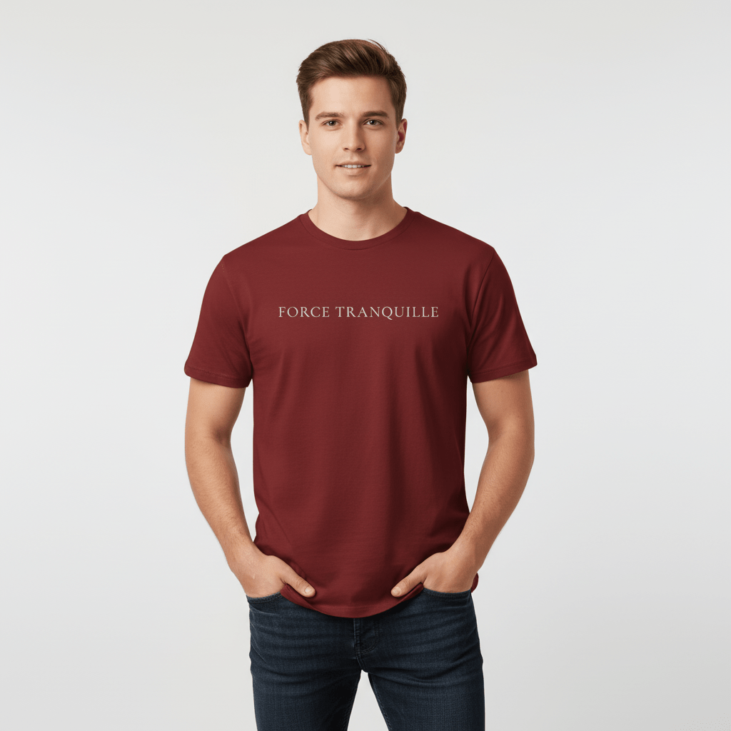 T-shirt unisexe en coton biologique – FORCE TRANQUILLE (Blanc) - Wearistic