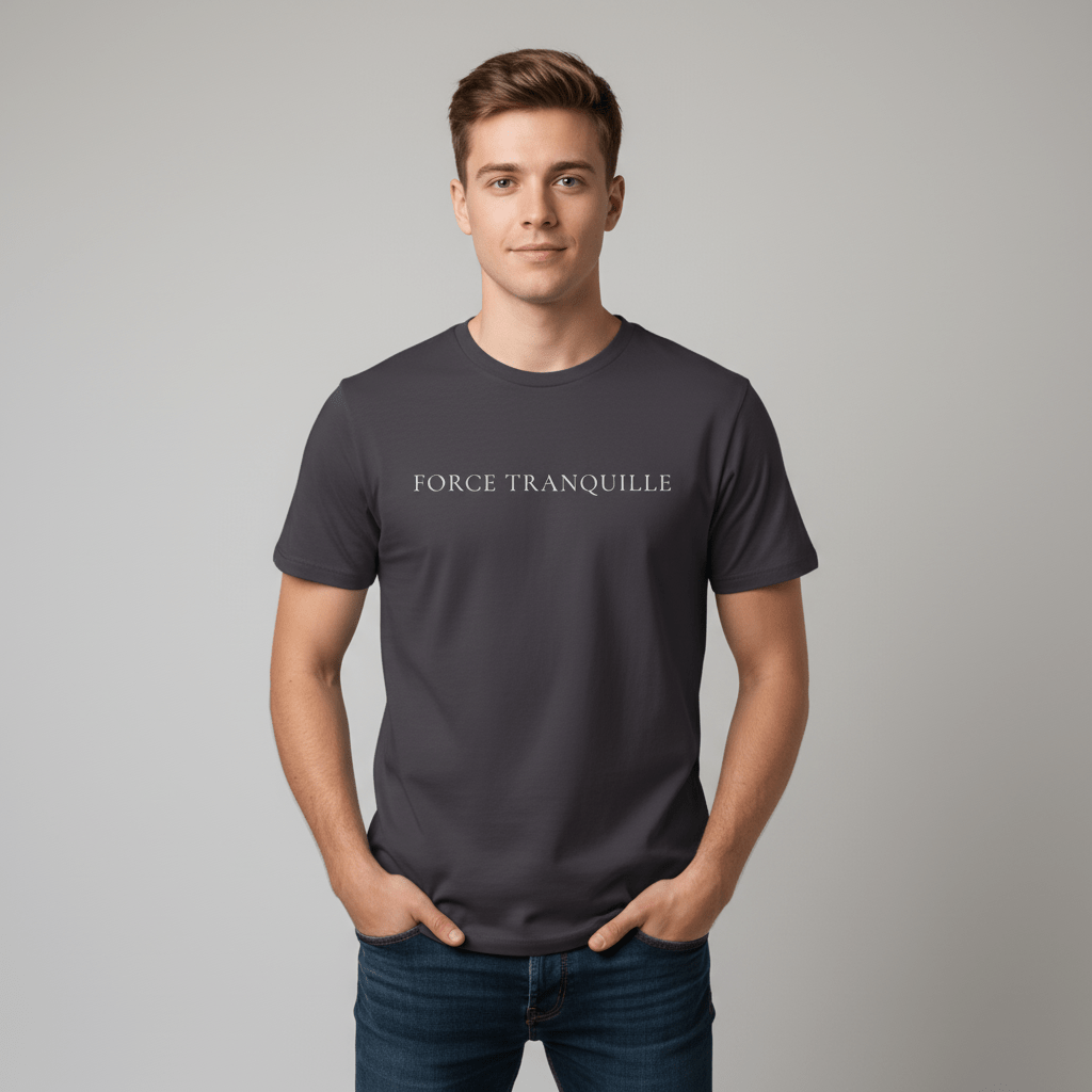 T-shirt unisexe en coton biologique – FORCE TRANQUILLE (Blanc) - Wearistic