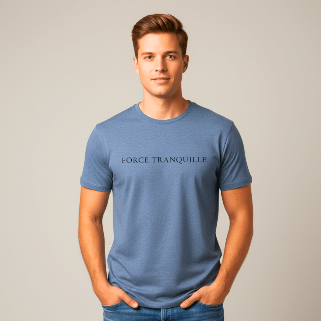 T-shirt unisexe en coton biologique – FORCE TRANQUILLE (Noir) - Wearistic