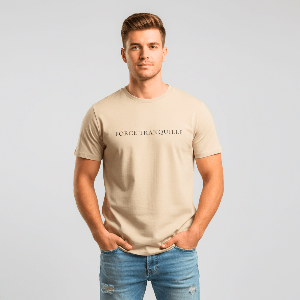 T-shirt unisexe en coton biologique – FORCE TRANQUILLE (Noir) - Wearistic