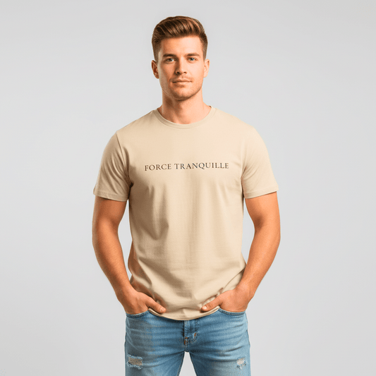 T-shirt unisexe en coton biologique – FORCE TRANQUILLE (Noir) - Wearistic