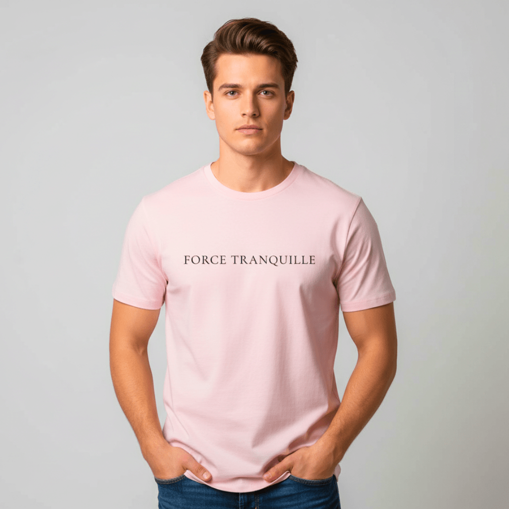 T-shirt unisexe en coton biologique – FORCE TRANQUILLE (Noir) - Wearistic