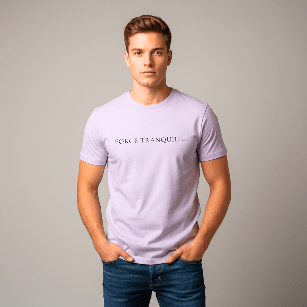 T-shirt unisexe en coton biologique – FORCE TRANQUILLE (Noir) - Wearistic
