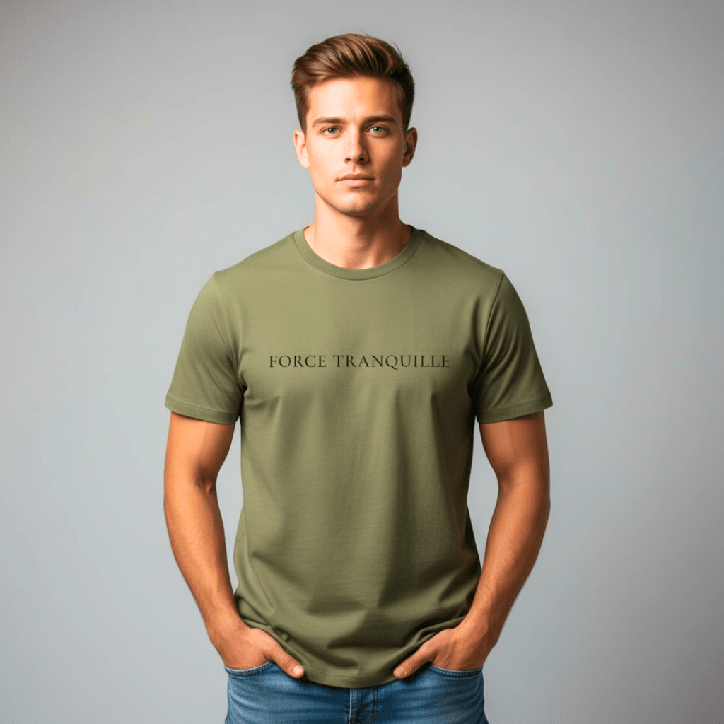 T-shirt unisexe en coton biologique – FORCE TRANQUILLE (Noir) - Wearistic