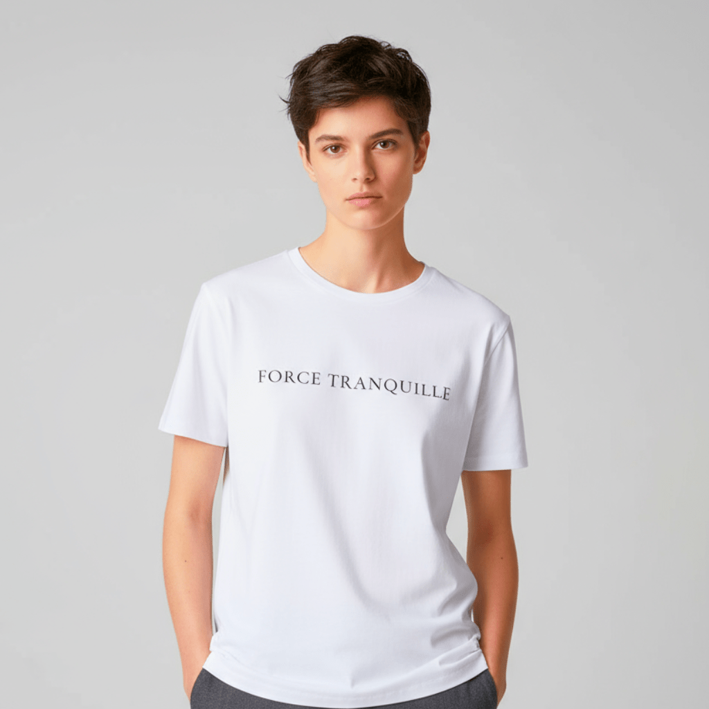 T-shirt unisexe en coton biologique – FORCE TRANQUILLE (Noir) - Wearistic