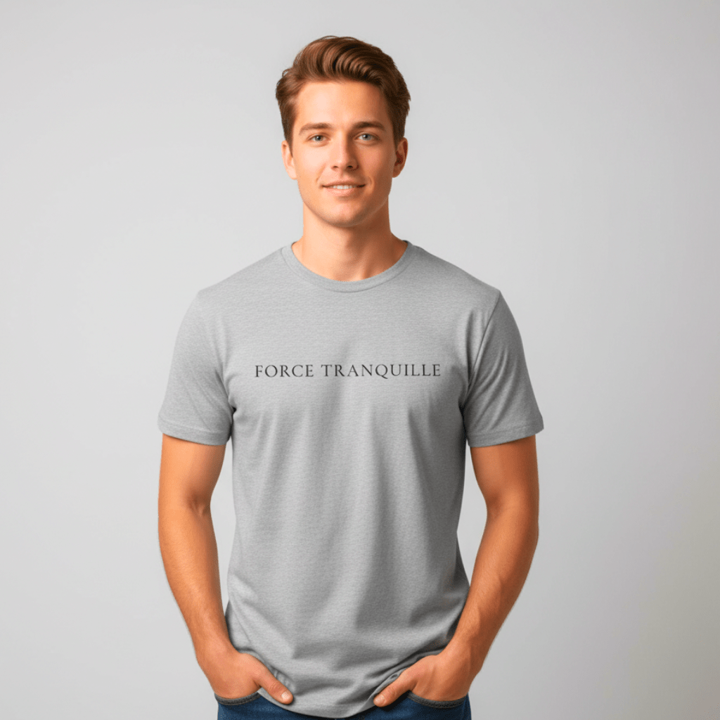 T-shirt unisexe en coton biologique – FORCE TRANQUILLE (Noir) - Wearistic