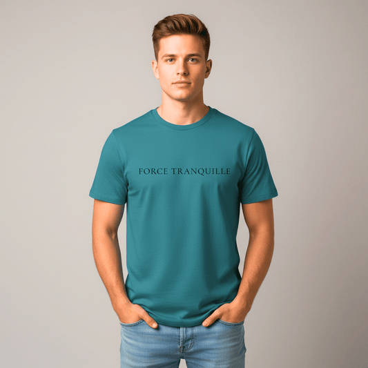 T-shirt unisexe en coton biologique – FORCE TRANQUILLE (Noir) - Wearistic