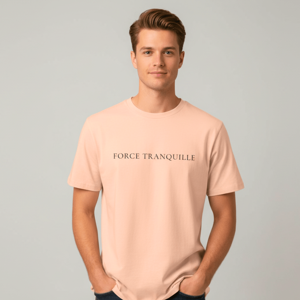 T-shirt unisexe en coton biologique – FORCE TRANQUILLE (Noir) - Wearistic