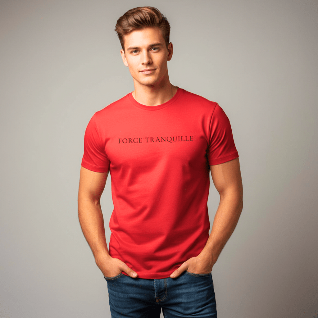 T-shirt unisexe en coton biologique – FORCE TRANQUILLE (Noir) - Wearistic