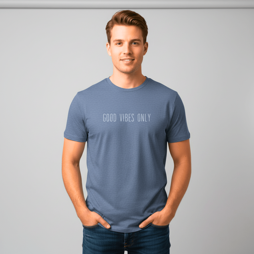 T-shirt unisexe en coton biologique – GOOD VIBES ONLY (Blanc) - Wearistic
